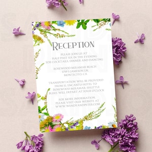 Reception Invitation Template, Modern Calligraphy, Editable, Wedding Reception Invitation Card, Printable, Canva Instant Template | WF01