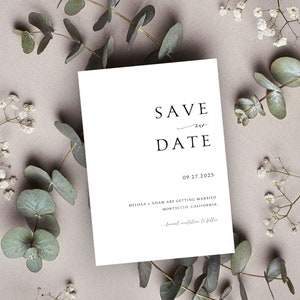 Save the Date Template, Download Custom Modern Simple Save the Date, Card Canva Printable Save our date invitation TS03