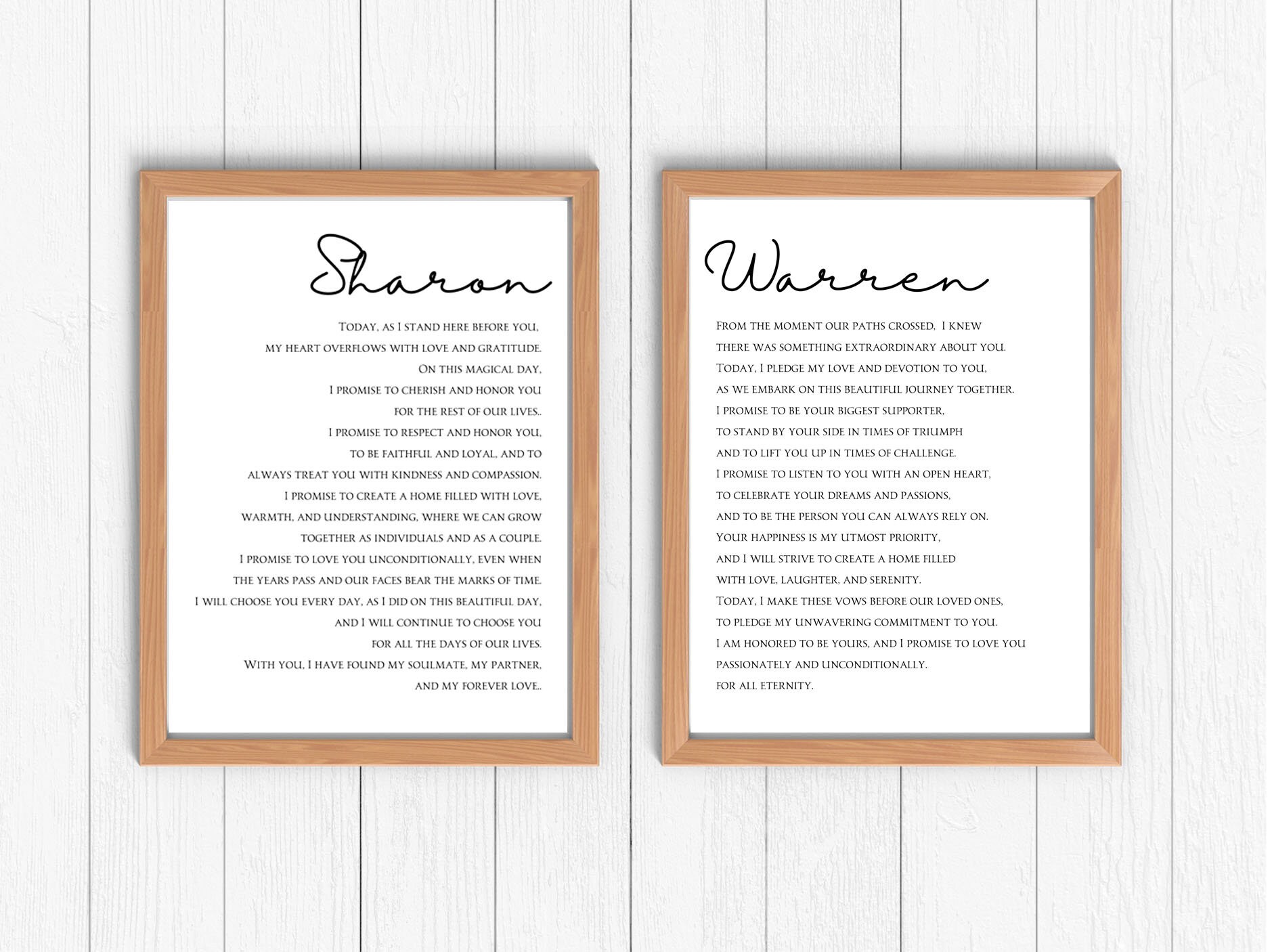 Wedding Vows Template, Wall Art Print Template Instant Download ...