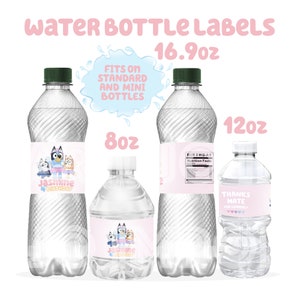 Water Bottle Labels Template, Water Bottle Label Blank Template, Canva Editable Template, DIY Label Template, Dog Theme Labels | BLY01