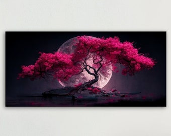 Stampa Su Tela 140x70 Cm - Quadro Per Decorazione Murale Soggiorno E Camera Fiori Di Ciliegio 94928414 - Foto 2