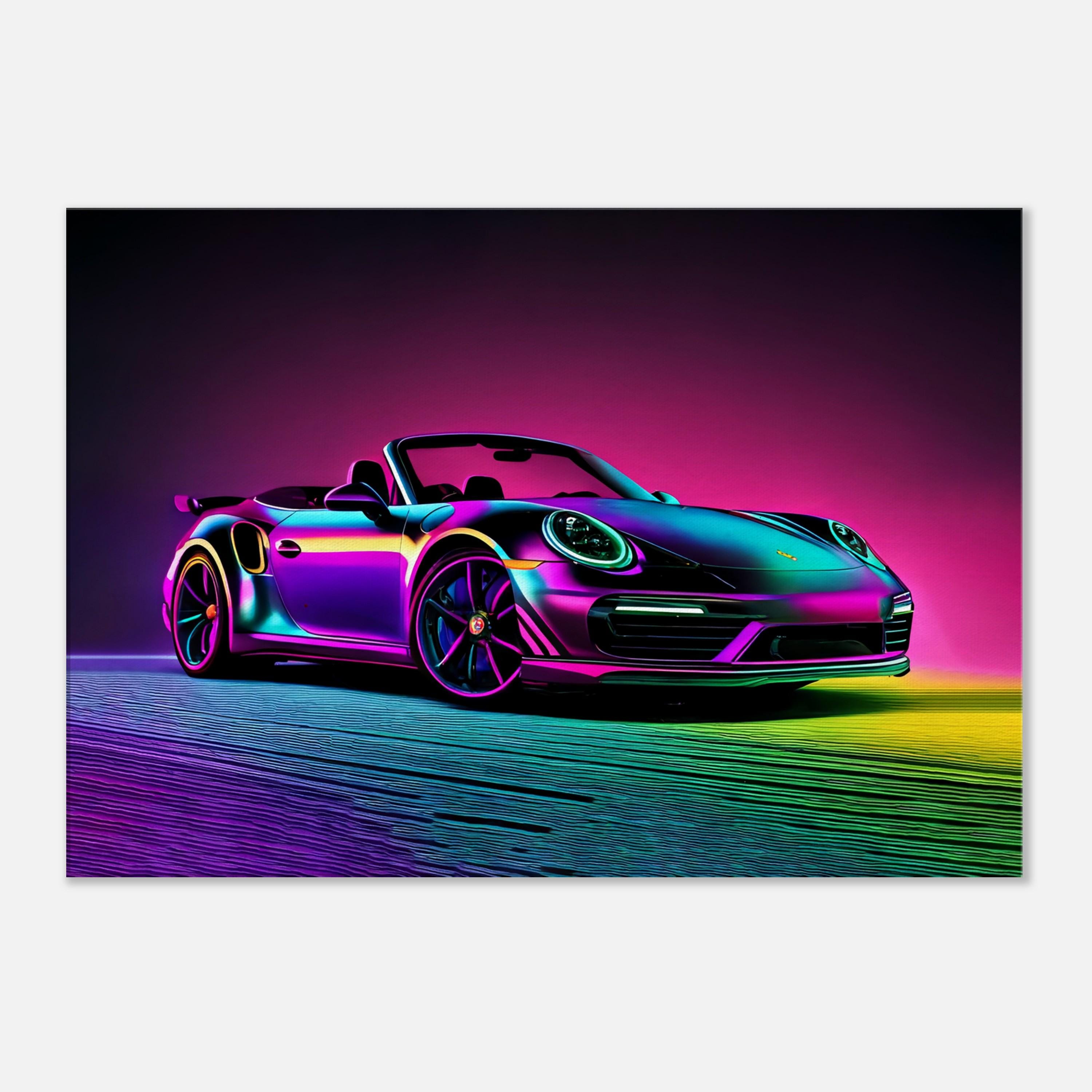ポルシェ 911 ターボ S カブリオレ ネオン キャンバスアート - Etsy 日本