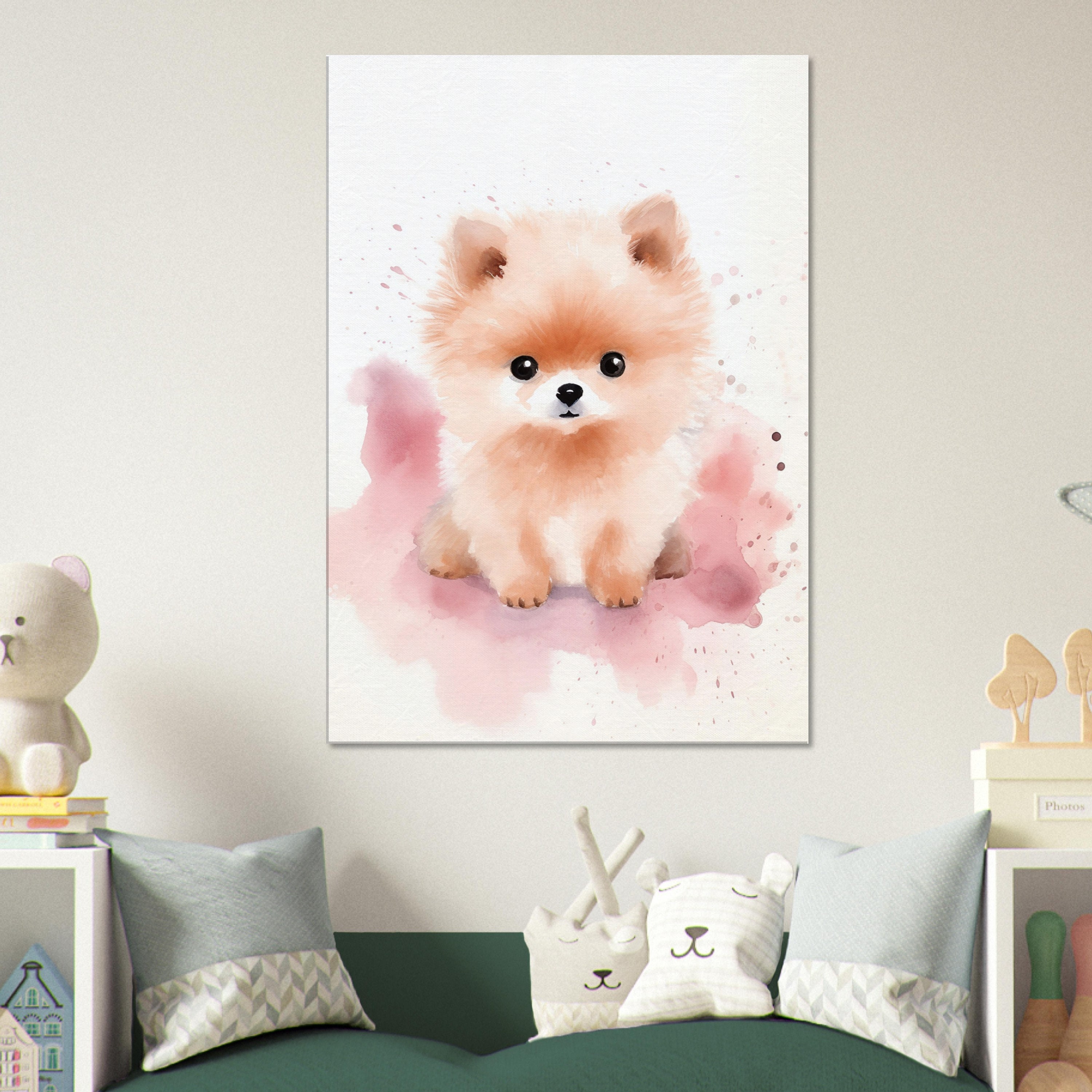 狼林（ROURIN）作 犬（ポメラニアン）の水彩画 2008年 狼林（ROURIN