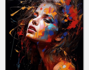 Abstraktes Portrait: Modernes, modernes Bild, auf Leinwand