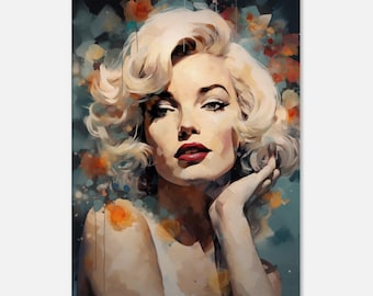 Marilyn Monroe Aquarell Portrait: Elegante Leinwand Wandkunst