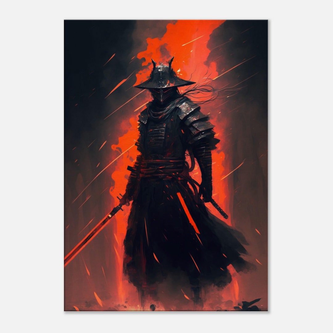 Futuristic Samurai Canvas Art: Sci-fi Lava Warrior Home Decor - Etsy