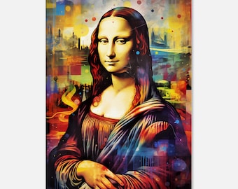 Mona Lisa Aquarell Abstrakte Leinwand Kunstdruck