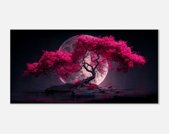 Kirschblüte Vollmond Leinwand Kunst: Japanische Seranade Decor