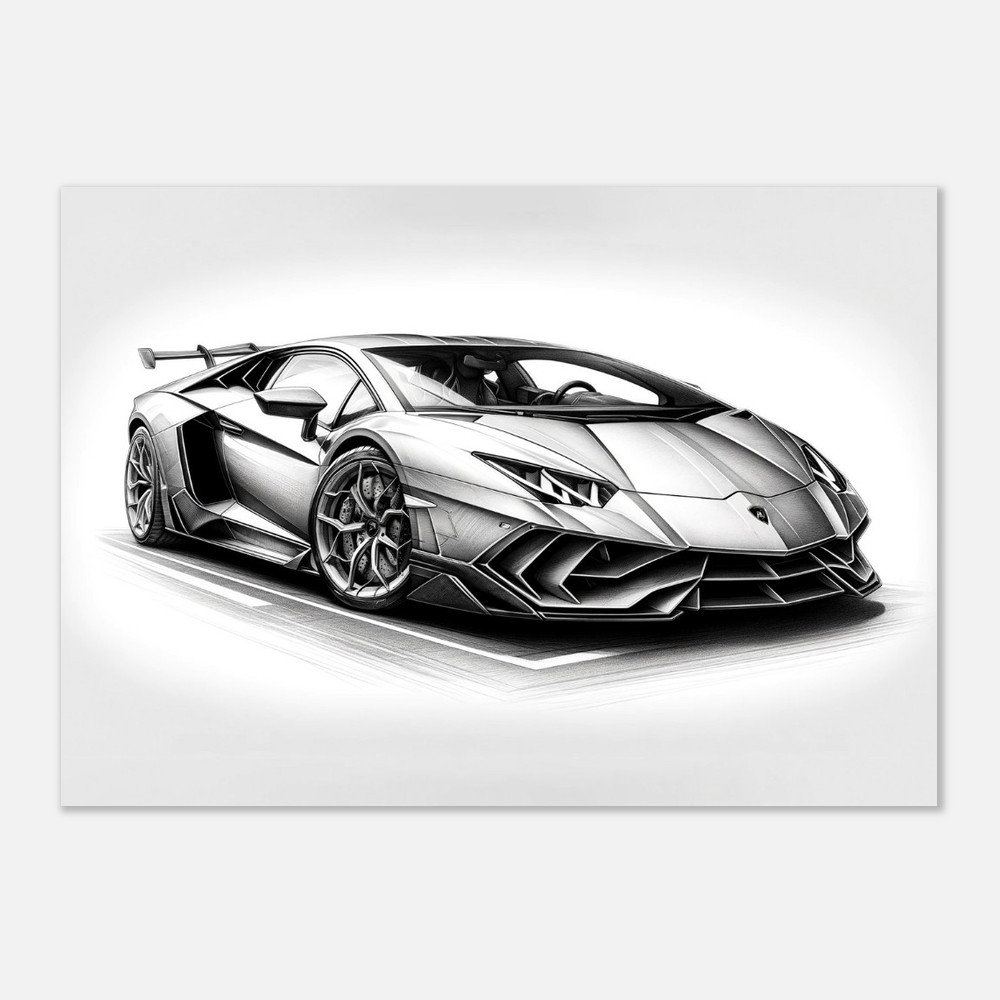 Lamborghini Masterpiece: Ultra-detailed Grayscale Pencil Lamborghini Masterpiece: Ultra-detailed Grayscale Pencil