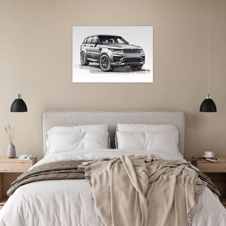 Range Rover Sport Print: Grayscale Pencil Sketch, Luxury SUV Art - Etsy
