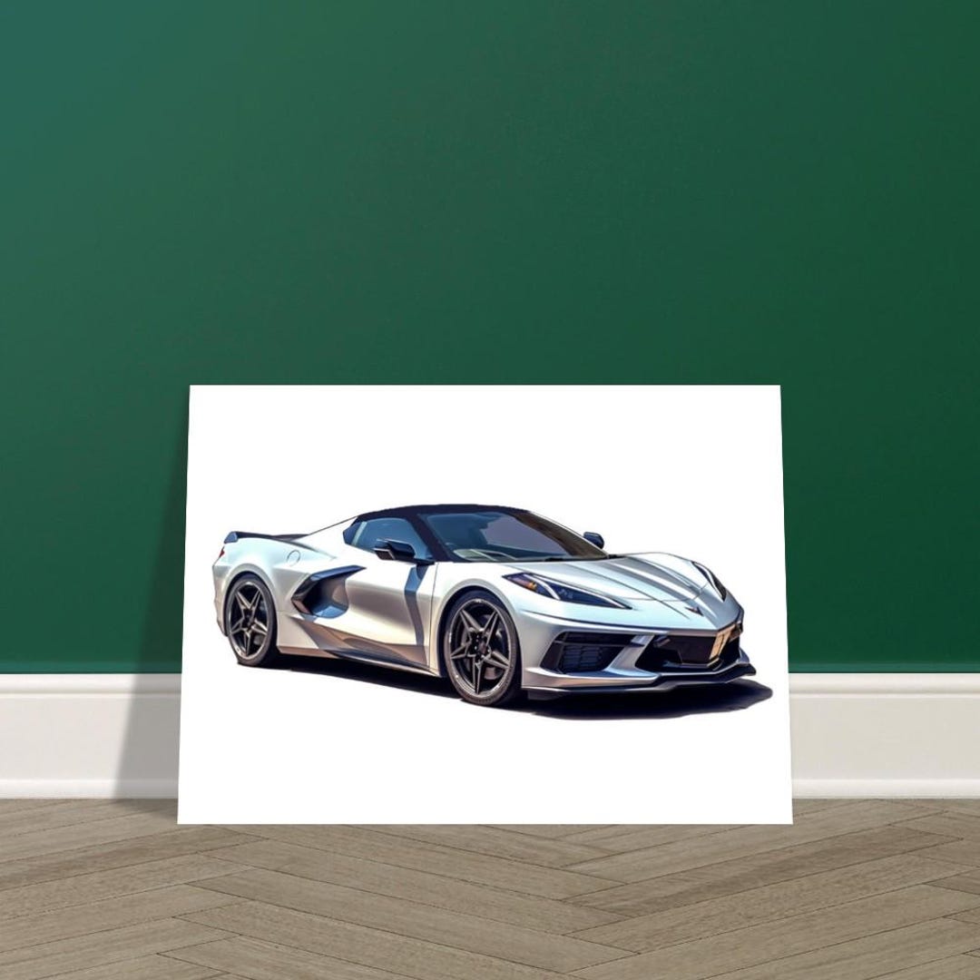 Corvette C8 Sketch Art Print: Modern Car Enthusiast Decor - Etsy
