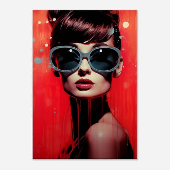 Audrey Hepburn Art Print: Red Liquid Paint, Iconic Glamour - Etsy