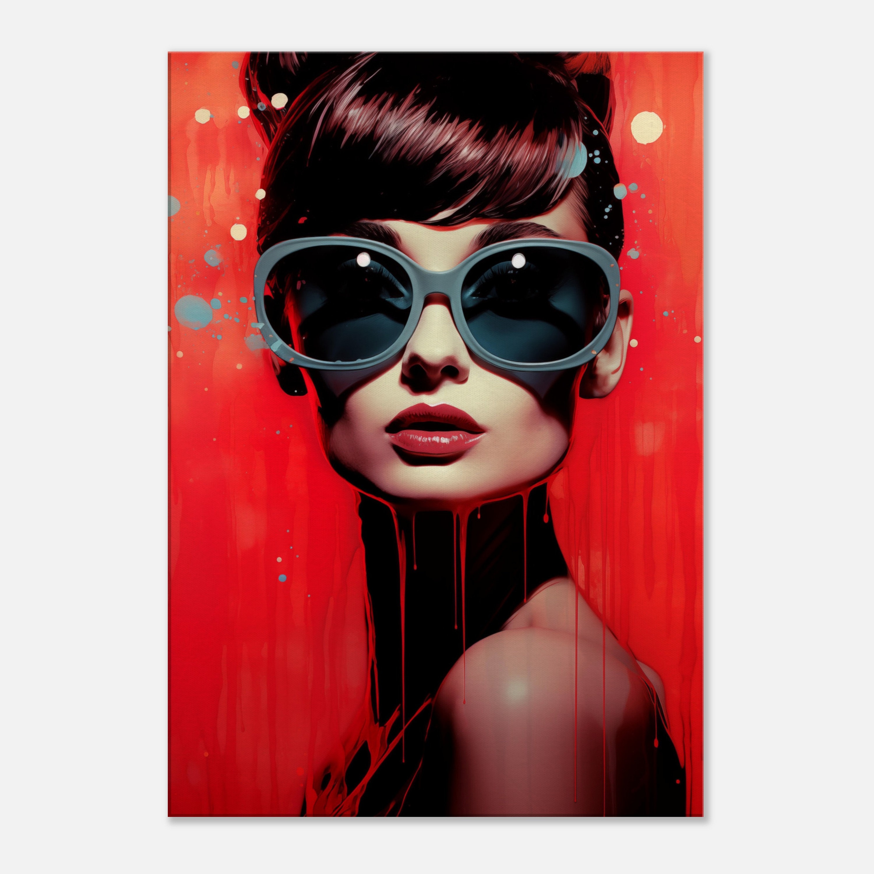 Audrey Hepburn Art Print: Red Liquid Paint, Iconic Glamour - Etsy