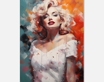 Marilyn Monroe Aquarell Leinwand Kunst: Klassischer Hollywood Glamour