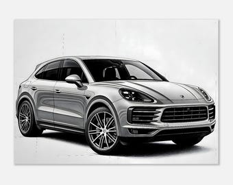 Porsche Cayenne Sketch Poster | Automobil Art Print