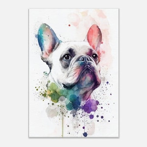 French Bulldog Watercolor Art on Canvas - Add a Touch of Adorable Charm to Your Home Decor with This Beautiful Pet-Themed Artwork!