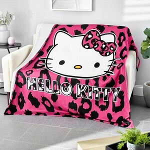 Hello Kitty Leopard Print Super Plush Extra Soft Micro-fleece Blanket 60x72!! - Etsy