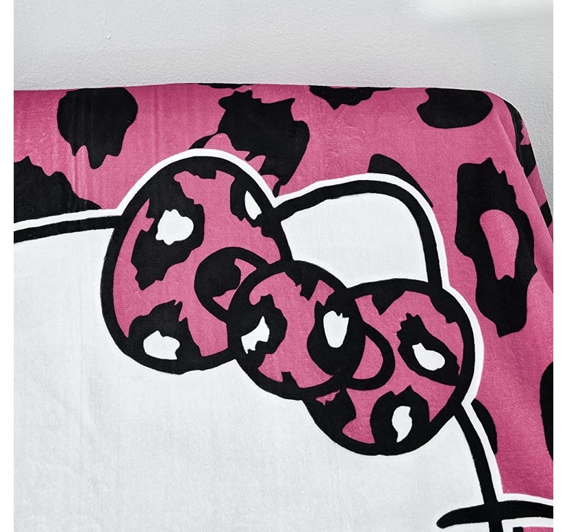 Hello Kitty Leopard Print Super Plush Extra Soft Micro-fleece Blanket 60x72!! - Etsy