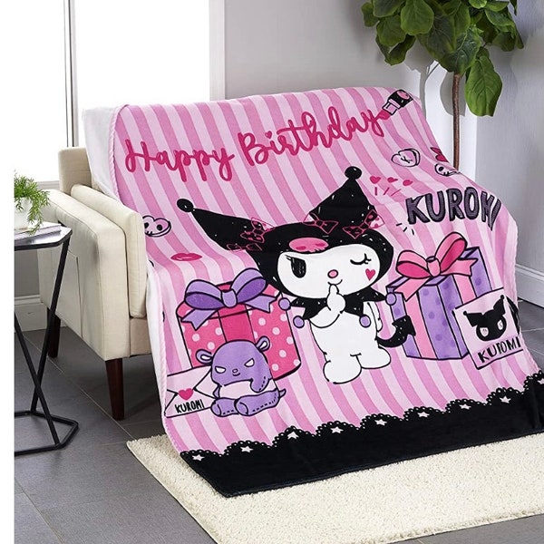 Kuromi HAPPY BIRTHDAY Super soft micro fleece cozy blanket. Extra large and so Comfy!!!