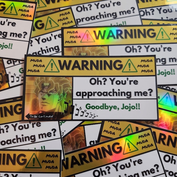 Jojo Warning Holographic Sticker