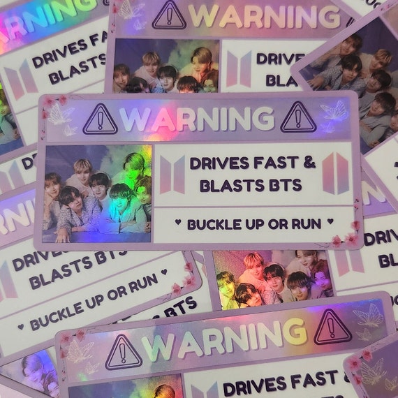 BTS Warning Holographic Vinyl Sticker