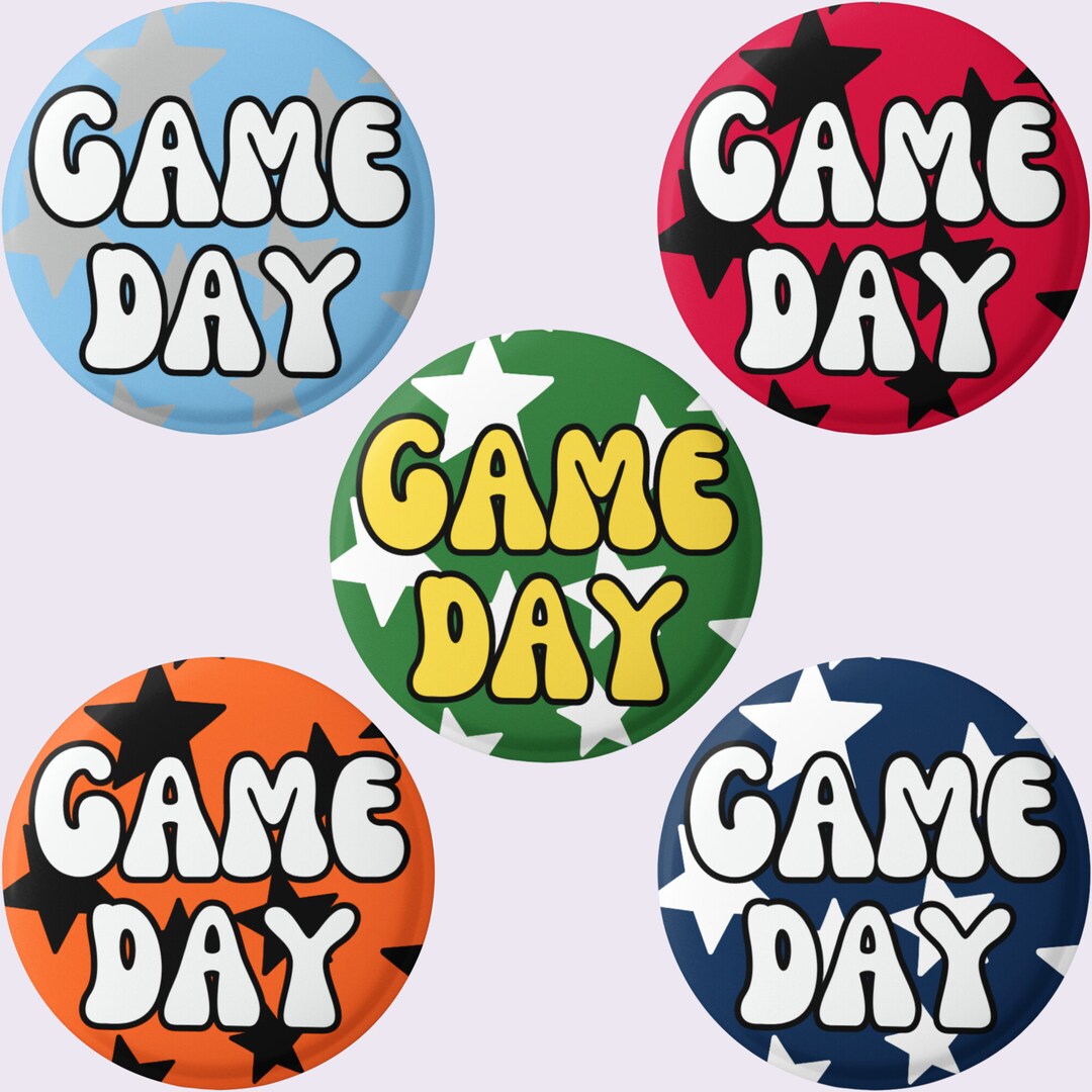 Custom Game Day Buttons, 2.25 or 3 Pins for College Football Tailgate