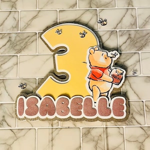 Personalized Winnie the Pooh Cake Topper