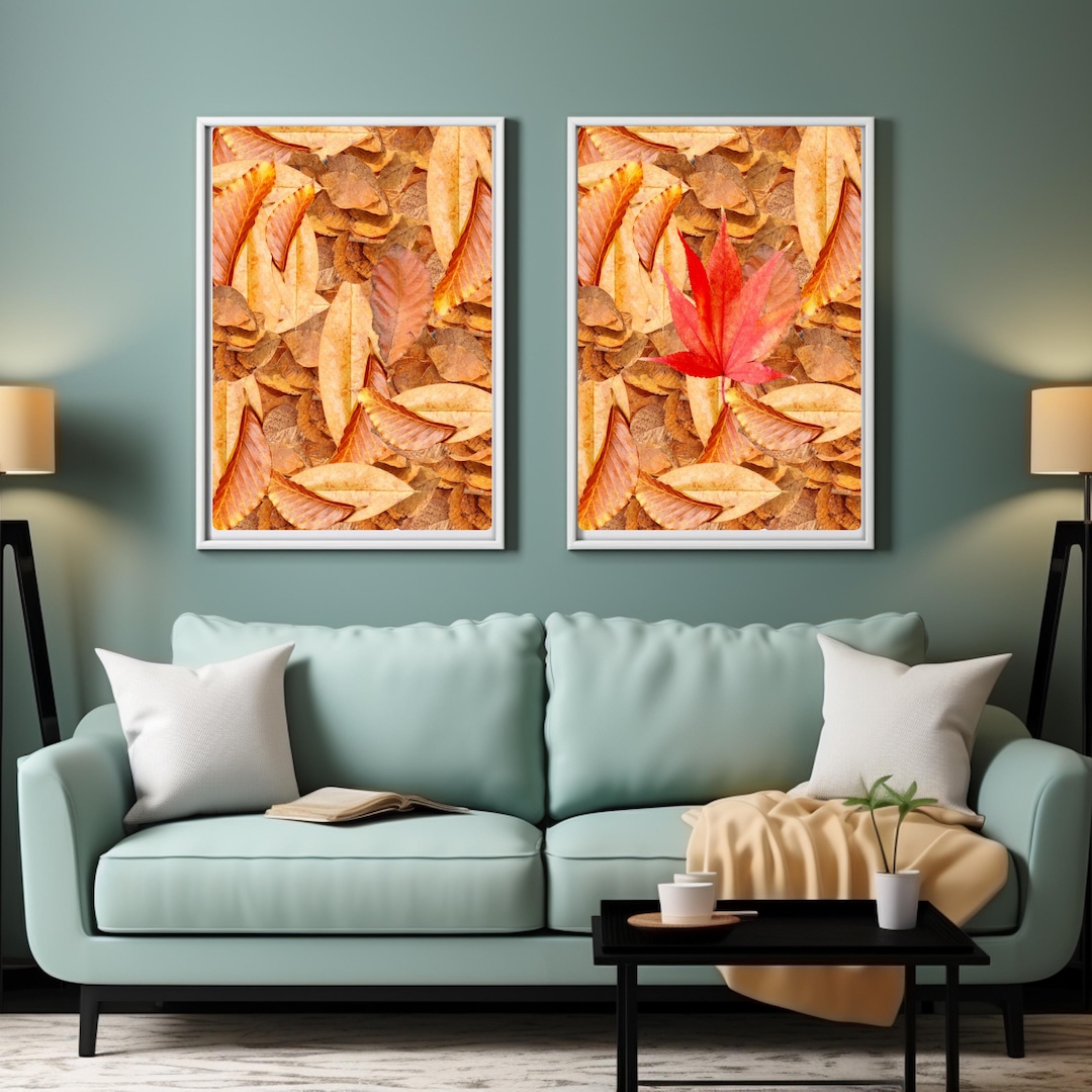Autumn Leaves Wall Art Print Set: Neutral Fall Home Decor (digital ...