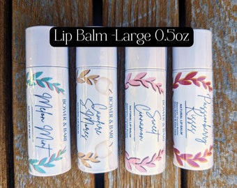 Natural Lip Balm Enriched with Shea Butter, Cocoa Butter, Beeswax, and Aloe Vera Large 0.5oz