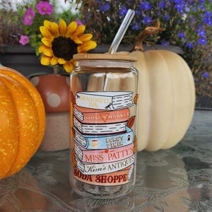 Gilmore inspired Iced Coffee Glass Cup | Gilmore Gift | Beer Can Glass Cup | Gifts For Her | Books