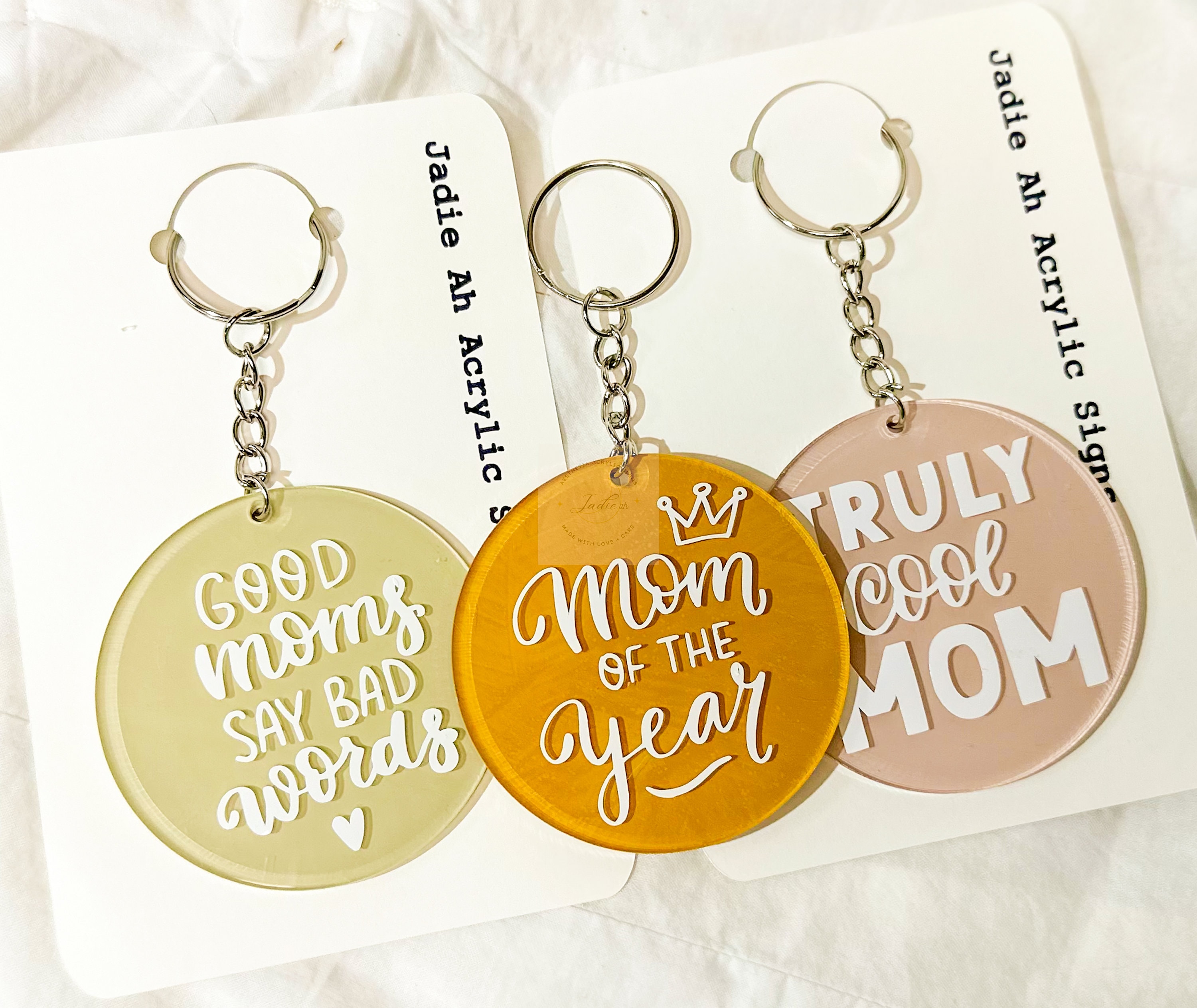 Plastic keychains with sayings sale