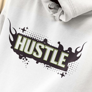 Hustle Hoodie | Trendiger Hoodie, Retro Hoodie, VSCO Hoodie, Inspirational Hoodie, Smiley Gesicht Hoodie, Motivation Hoodie