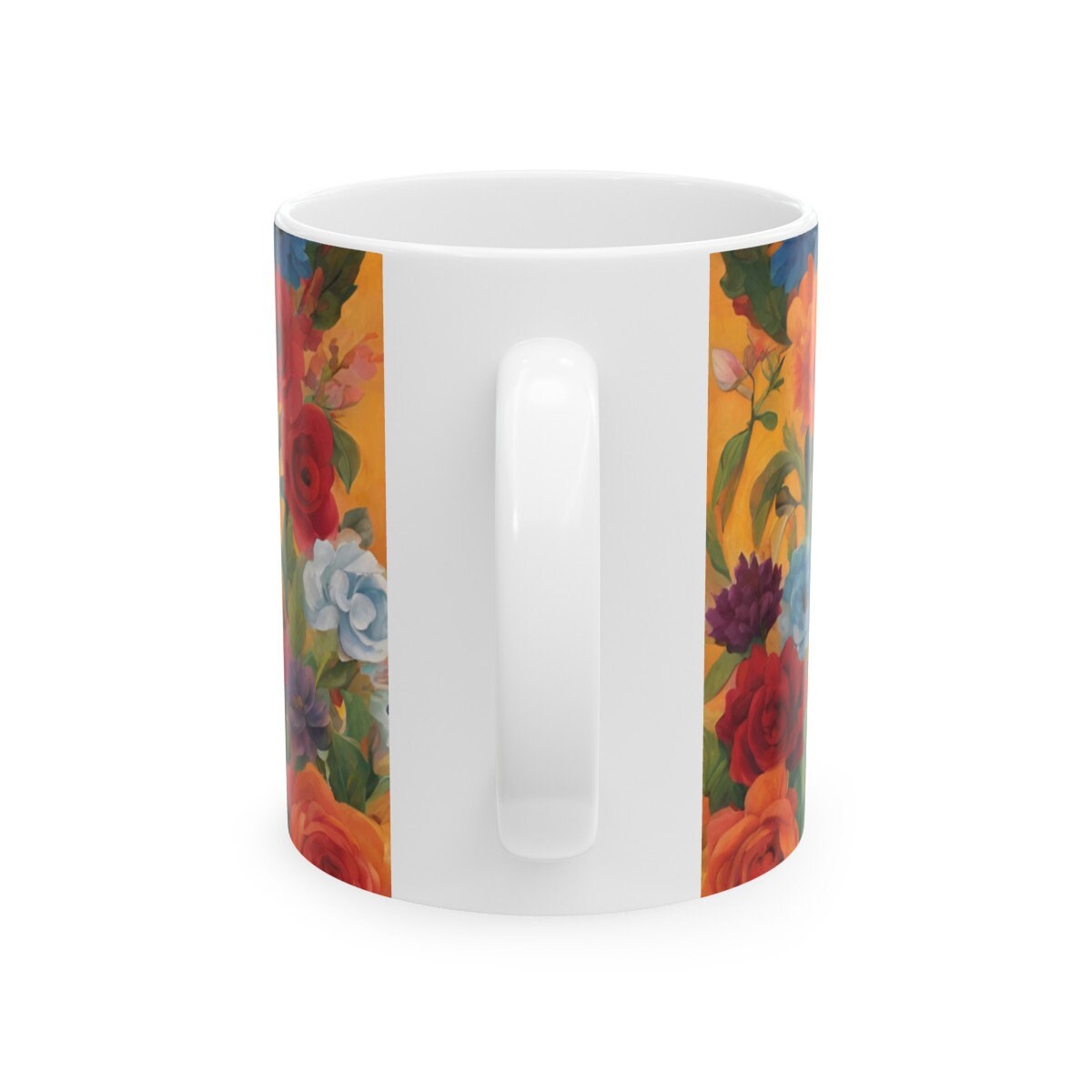 フリーダ・カーロ フローラルマグカップ：クラシックな陶器デザイン
