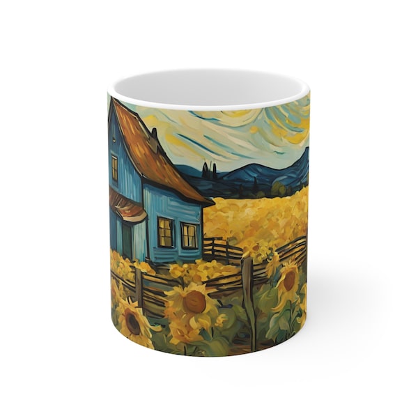 Van Gogh's Garden Ceramic Mug 11oz Classic Ceramic Mug PNG - Perfect for Design & Sublimation! [ DIGITAL DOWNLOAD ]