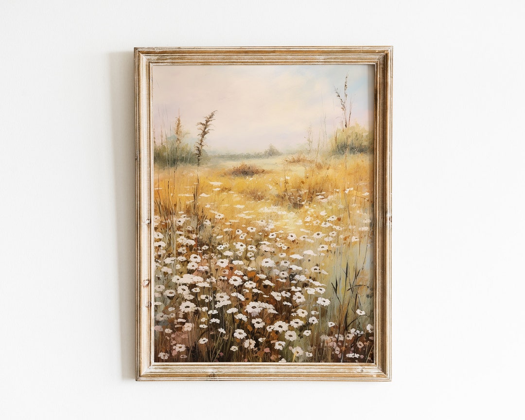 Printable Wildflower Meadow Wall Art, Vintage Wildflower Art Print ...