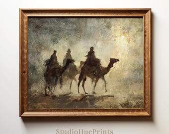 Drei weise Männer Wandkunst, druckbare Wandkunst, drei Könige Wandkunst, Krippe Szene Kunst, christliche Wandkunst, stimmungsvolle Weihnachtsdekoration, Weihnachtswanddekoration