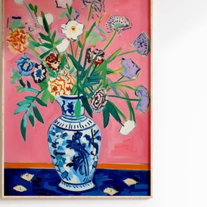 Vase of Flowers Printable Wall Art, Flowers Wall Art, Vintage Wall Art, Botanical Wall Art, Colorful Floral Prints, Digital Download image 7