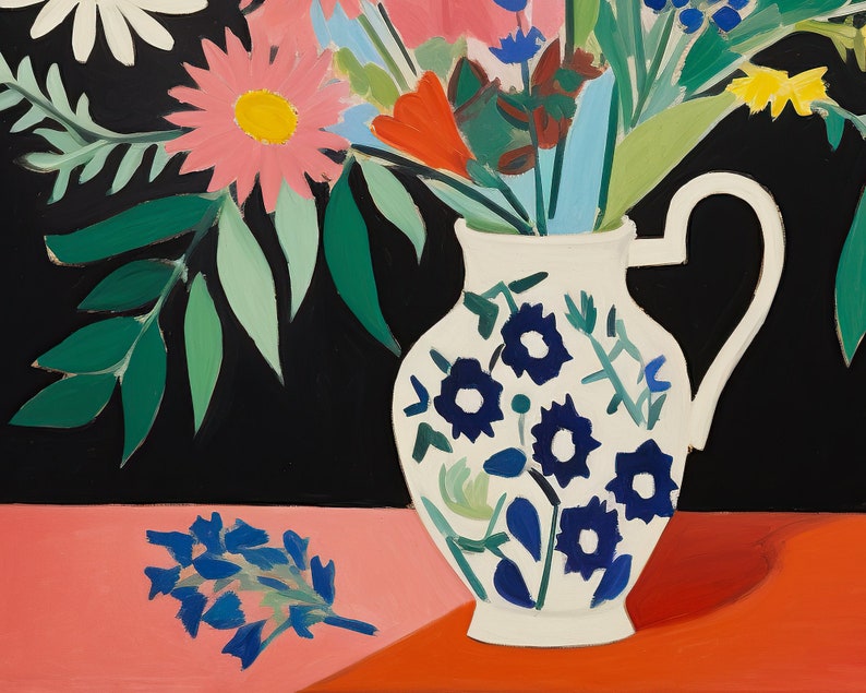 Vase of Flowers Printable Wall Art, Vintage Floral Wall Art, Colorful Floral Prints, Botanical Wall Art, Flowers Wall Art, Digital Download image 6