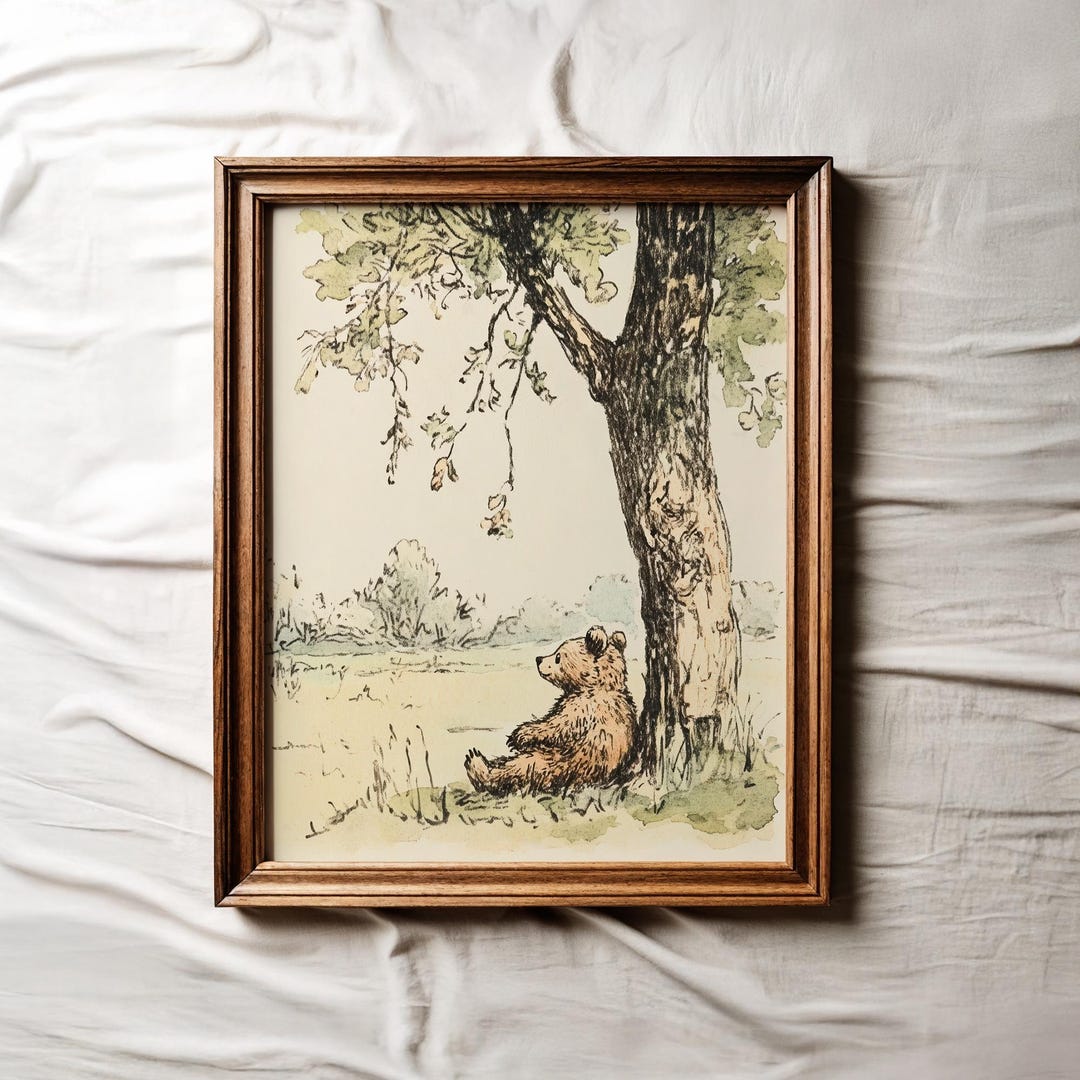 Vintage Bear Nursery Print, Printable Wall Art, Kids Room Decor ...