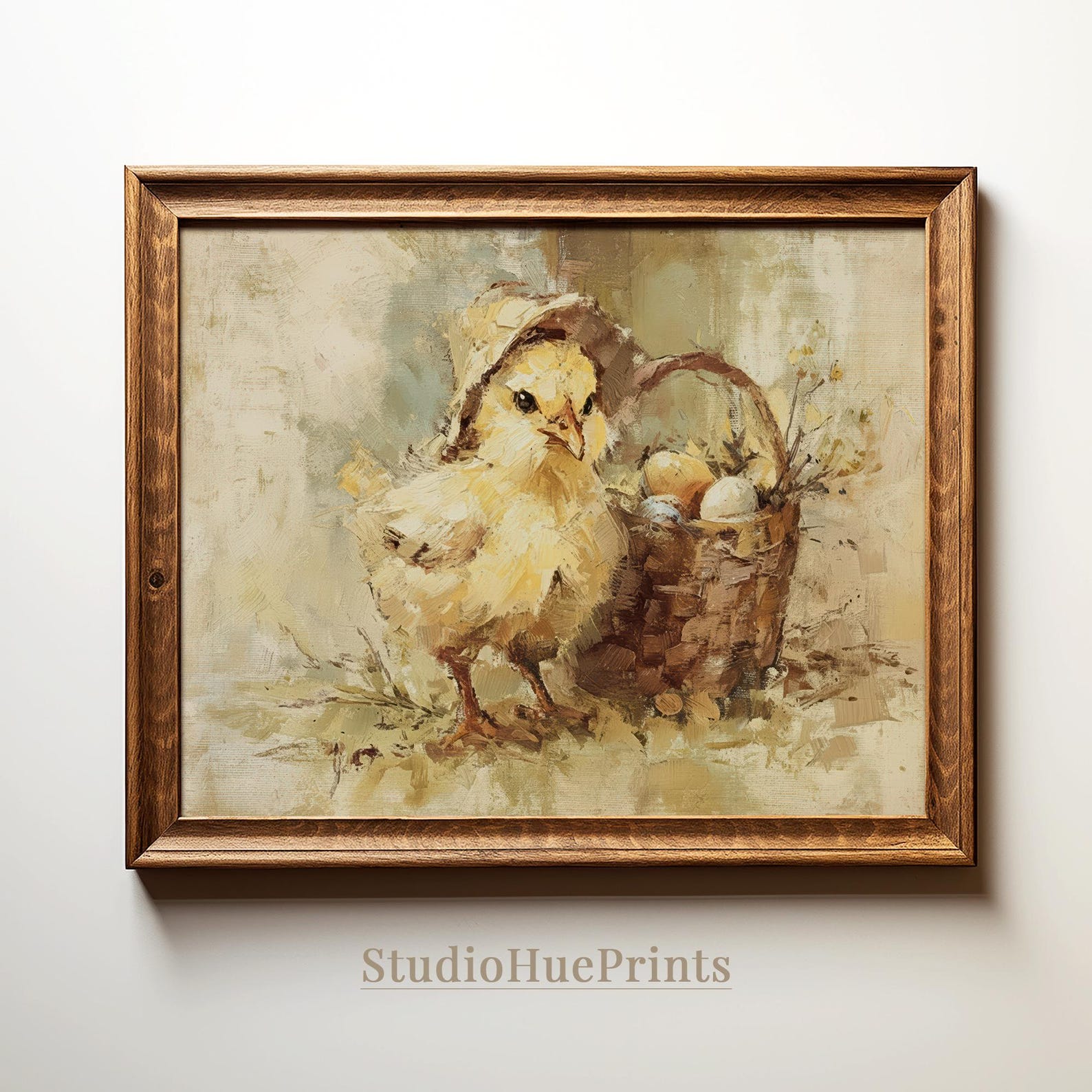Rustic Chick Vintage Easter Chick Printable Wall Art, Neutral Spring Nursery Decor ...