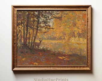 Herbst druckbare Wandkunst, Herbst Wohndekor, Herbst Landschaft Ölgemälde, Bauernhaus Herbst Druck, Herbst Landschaft Kunst, Digitaldruck