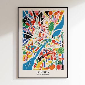 London City Map Printable Wall Art, Mid-century City Map Printable, London Travel Poster, Home Decor, Office Decor, Digital Download