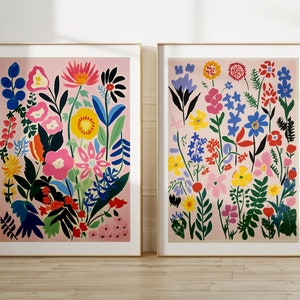 Vintage Wildflowers Printable Wall Art, Flowers Wall Art, Vintage Wall Art, Botanical Wall Art, Colorful Floral Prints, Digital Download