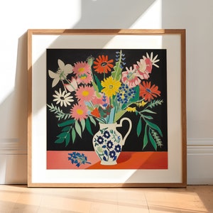 Vase of Flowers Printable Wall Art, Vintage Floral Wall Art, Colorful Floral Prints, Botanical Wall Art, Flowers Wall Art, Digital Download image 1