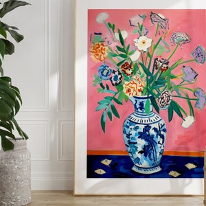 Vase of Flowers Printable Wall Art, Flowers Wall Art, Vintage Wall Art, Botanical Wall Art, Colorful Floral Prints, Digital Download image 6