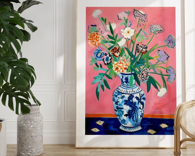 Vase of Flowers Printable Wall Art, Flowers Wall Art, Vintage Wall Art, Botanical Wall Art, Colorful Floral Prints, Digital Download image 6