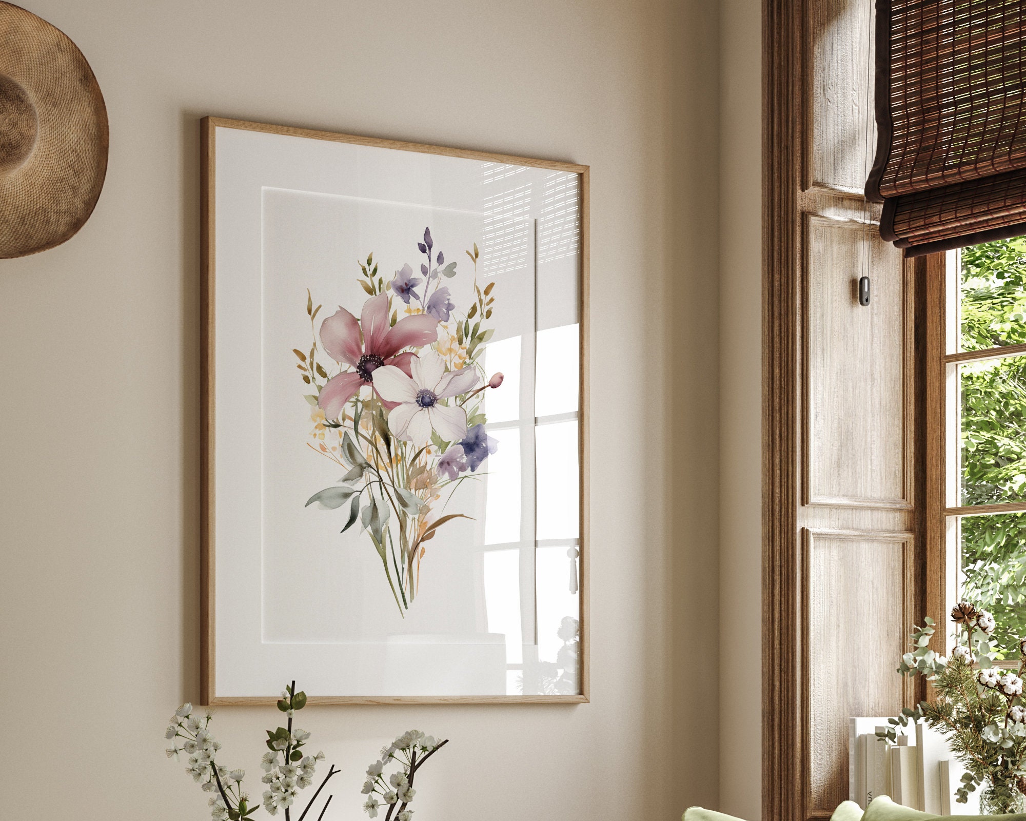 Watercolor Wildflowers Set of 3 Prints, Wildflowers Botanical Wall Art ...