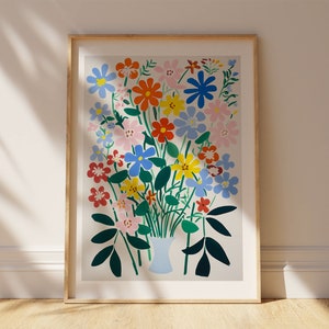 Vintage Wildflowers Printable Wall Art, Flowers Wall Art, Vintage Wall Art, Colorful Floral Prints, Botanical Wall Art, Digital Download