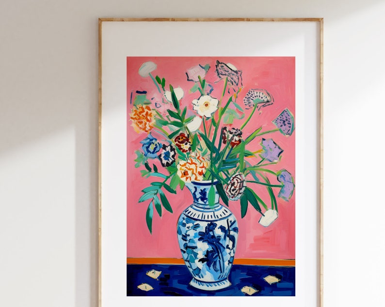 Vase of Flowers Printable Wall Art, Flowers Wall Art, Vintage Wall Art, Botanical Wall Art, Colorful Floral Prints, Digital Download image 3