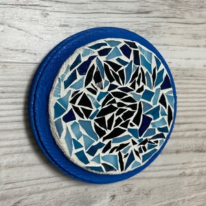 Custom Personalized Pet Paw Print and Name Round 4&quot;x4&quot;x1&quot; Mini Glass Mosaic